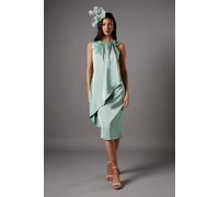 Coast Women's Sleeveless Satin Frill Midi Dress in Sage | Size: 8 Coast Sage 8