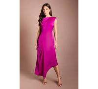 Coast Women's Sleeveless V Back Midi Dress With Asymmetric Hem in Berry | Size: 12 Coast Berry 12