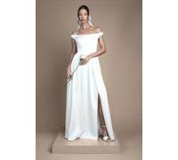 Coast Women's Sleevless Bandeau Wrap Skirt Maxi Wedding Dress in Ivory | Size: 10 Coast Ivory 10