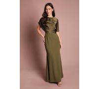 Coast Women's Slinky Draped Detail Fishtail Maxi Dress in Olive | Size: 10