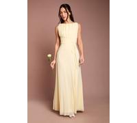 Coast Women's Soft Mesh Cinched Waist Bridesmaid Dress in Lemon | Size: 12