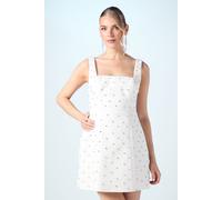 Coast Women's Square Neck Hotfix crepe Bridal Mini Dress in Ivory | Size: 12 Coast Ivory 12