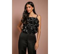 Coast Women's Strapless Frill Cami in Black | Size: 12 Coast Black 12