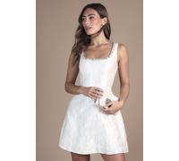 Coast Women's Strapless Jacquard Mini Dress With Jewel Trim in Ivory | Size: 10 Coast Ivory 10