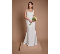 Coast Women's Strappy Bow Back Fish Tail Wedding Dress in Ivory | Size: 14 Coast Ivory 14