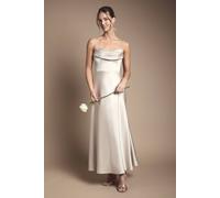 Coast Women's Strappy Drape Bodice Maxi Bridesmaid Dress in Champagne | Size: 16