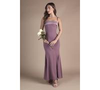 Coast Women's Strappy Fitted Satin Trim Bridesmaid Dress in Dusty Mauve | Size: 18