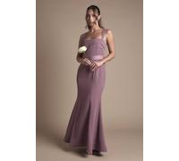 Coast Women's Strappy Satin Bridesmaid Dress With Tie Back Detail in Dusty Mauve | Size: 8 Coast Dusty Mauve 8