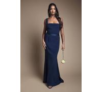 Coast Women's Strappy Satin Bridesmaid Dress With Tie Back Detail in Navy | Size: 16 Coast Navy 16