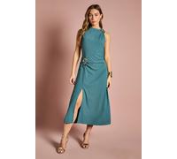 Coast Women's Stretch Crepe Midi Dress With Buckle in Teal | Size: 8 Coast Teal 8