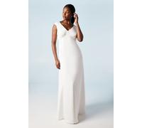 Coast Women's Structured Bow Back Detail Cape Wedding Dress in Ivory | Size: 10 Coast Ivory 10