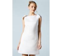 Coast Women's Structured Satin Bow Detail Bridal Mini Dress in Ivory | Size: 14 Coast Ivory 14