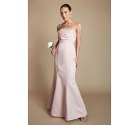 Coast Women's Structured Satin Gem Detail Bandeau Bridesmaid Dress in Blush | Size: 8