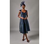 Coast Sweetheart Jacquard Midi Dress, 10, Navy