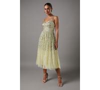 Coast Women's Sweetheart Neckline Tulle Sequin Dress in Lemon | Size: 10 Coast Lemon 10