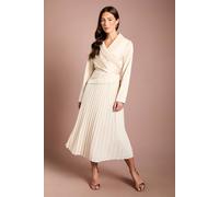 Coast Women's Tailored Pleat Skirt Midi Dress in Champagne | Size: 10 Coast Champagne 10
