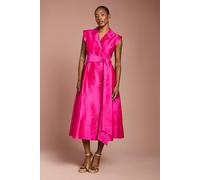 Coast Women's Tailored Sleeveless Shimmer Midi Dress in Magenta | Size: 8