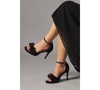 Coast Women's Tala Satin Structured Bow High Heel Platform Sandals in Black | Size: 7