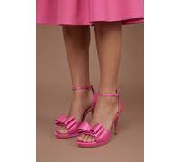 Coast Women's Tala Satin Structured Bow High Heel Platform Sandals in Pink | Size: 5