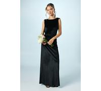 Coast Women's Teen Cowl Back Velvet Bridesmaid Maxi Dress in Black | Size: 14-15 Years Coast Black 14-15 Years