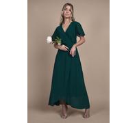 Coast Women's Teen Georgette Waterfall Wrap Bridesmaid Dress in Emerald | Size: 15-16 Years Coast Emerald 15-16 Years