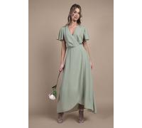 Coast Women's Teen Georgette Waterfall Wrap Bridesmaid Dress in Sage | Size: 15-16 Years Coast Sage 15-16 Years