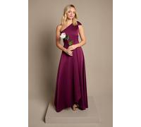 Coast Women's Teen One Shoulder Bow Bridesmaid Dress in Fig | Size: 14/15 Years