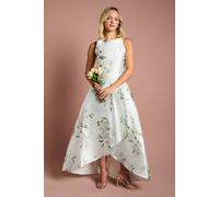 Coast Women's Teen Printed Twill Waterfall Bridesmaid Dress in Sage | Size: 9/10