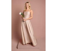 Coast Women's Teen Satin Pleat Detail Bridesmaid Dress in Blush | Size: 14-15 Years Coast Blush 14-15 Years
