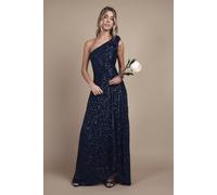 Coast Women's Teen Sequin Bow One Shoulder Maxi Bridesmaid Dress in Navy | Size: 13/14 Years