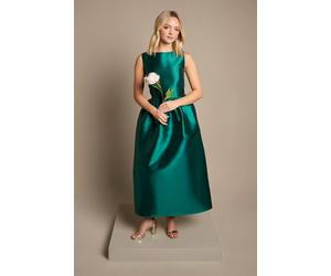 Coast Women's Teen Twill Bow Maxi Bridesmaid Dress in Emerald | Size: 13/14 Years