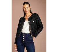 Coast Women's Textured Button Detail Jacket in Black | Size: 8
