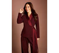 Coast Women's Tie Detail Blazer in Burgundy | Size: 16