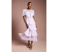 Coast Women's Tiered Lace Midi Dress in Lilac | Size: 12 Coast Lilac 12