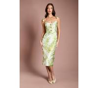 Coast Women's Tulip Strap Jacquard Pencil Dress in Neutral | Size: 10 Coast Neutral 10