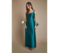 Coast Women's Twill Sleeveless Column Bridesmaid Dress with Statement Bow Back in Emerald | Size: 18