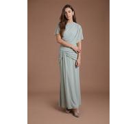 Coast Women's Twist Cape Sleeve Contour Collective Bridesmaid Dress in Sage | Size: 12
