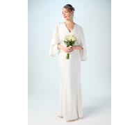 Coast Women's V Neck Batwing Satin Wedding Dress in Ivory | Size: 10 Coast Ivory 10