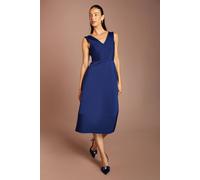 Coast Women's V Neck Sleeveless Bandage Midi Dress in Navy | Size: 14