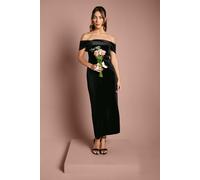 Coast Women's Velvet Bardot Column Bridesmaid Maxi Dress in Black | Size: 10 Coast Black 10