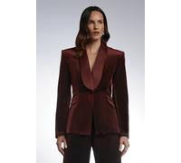 Coast Women's Velvet Blazer With Satin Lapel in Oxblood | Size: 16