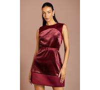 Coast Women's Velvet & Satin Sleeveless Mini Dress in Burgundy | Size: 12