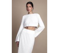 Coast Women's Velvet Sequin Bow Back Top in Ivory | Size: 14