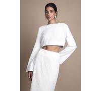 Coast Women's Velvet Sequin Bow Back Top in Ivory | Size: 18