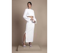 Coast Women's Velvet Sequin Column Midi Skirt in Ivory | Size: 14 Coast Ivory 14