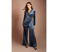 Coast Women's Velvet Trouser With Satin Waistband in Slate | Size: 14 Coast Slate 14