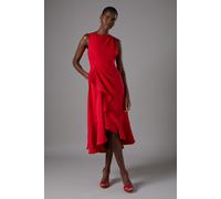 Coast Women's Waterfall Crepe Midi Dress in Red | Size: 12 Coast Red 12