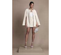 Coast Women's White Belted Short Occasion Cape Coat | Size: 14