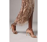 Coast Women's Wide Fit Tilda Faux Leather Lattice Front High Heel Sandals in Rose Gold | Size: 8 Coast Rose Gold 8