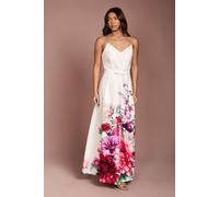 Coast Women's Wired Bandeau Border Print Maxi Dress in Ivory | Size: 14 Coast Ivory 14
